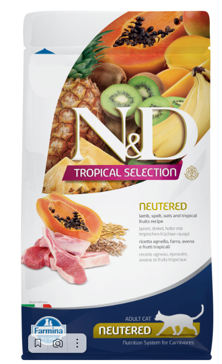 Корм Farmina N&amp;D Tropical Selection Lamb Neutered (низкозерновой) для стерилизованных кошек, с ягнёнком