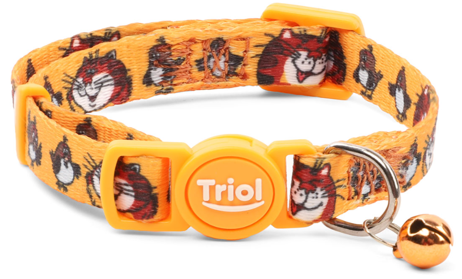 Triol СОЮЗМУЛЬТФИЛЬМ Ошейник нейлоновый с колокольчиком &quot;Кот и воробьи&quot; XS, оранжевый, 10*180-270мм