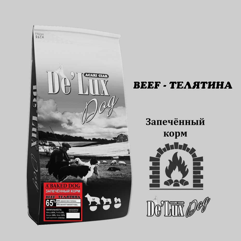 Acari ciar - корм для собак A&rsquo;Baked DOG BEEF Holistiс запеченный средних и крупных пород с телятиной 3 кг