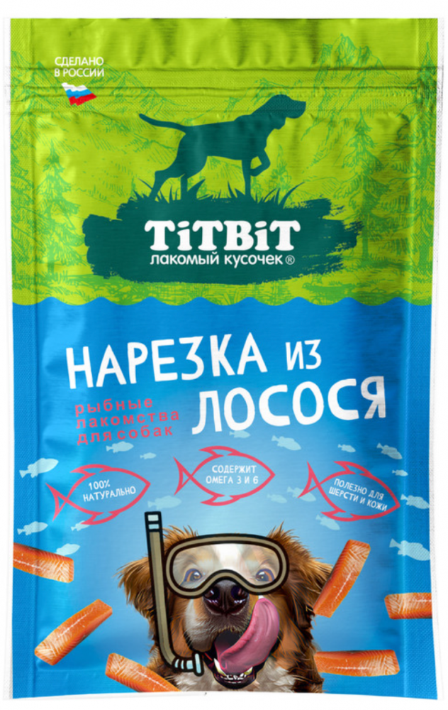 Лакомство Титбит Нарезка из лосося для собак 80 г