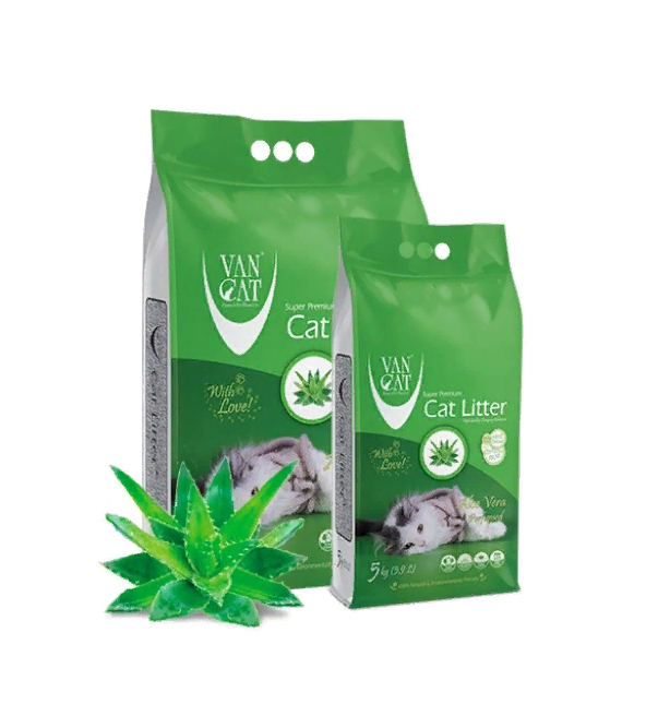 Наполнитель для кошек Van Cat комкующийся с ароматом Алое вера 10 кг