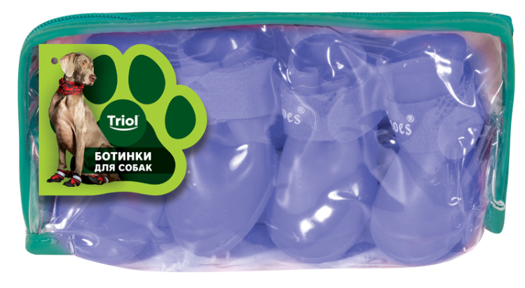 Сапожки для собак &quot;Прогулка&quot; S, синие, 40*30*40мм (уп.4шт.)