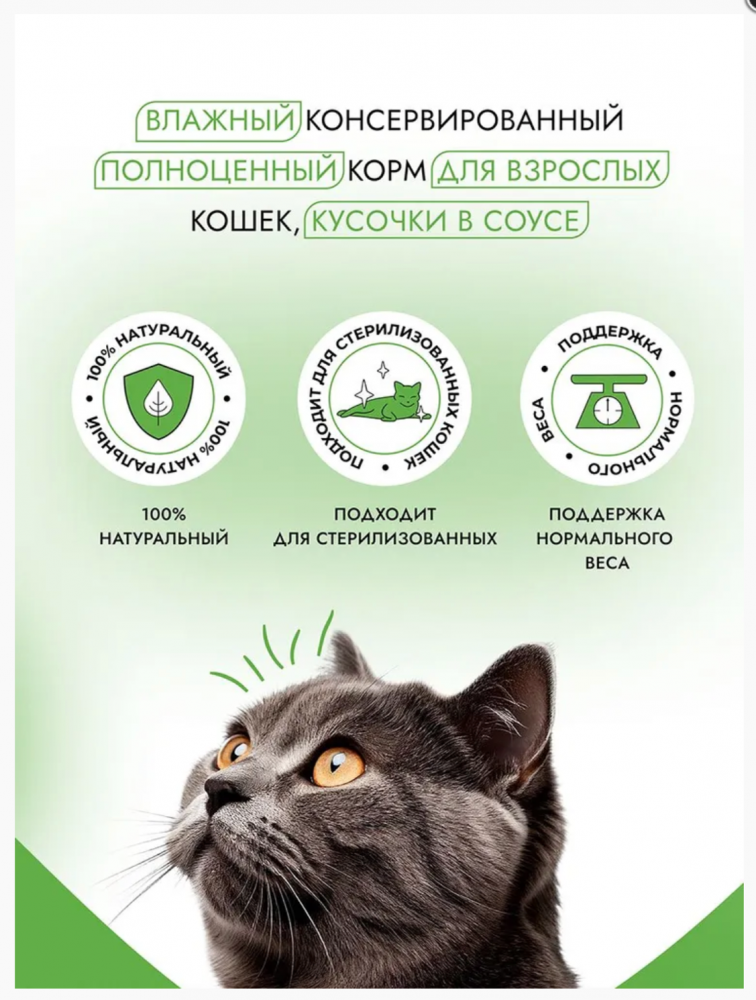 Консервы Best Dinner Базис Cat Курица для кошек: СОУС 75 г