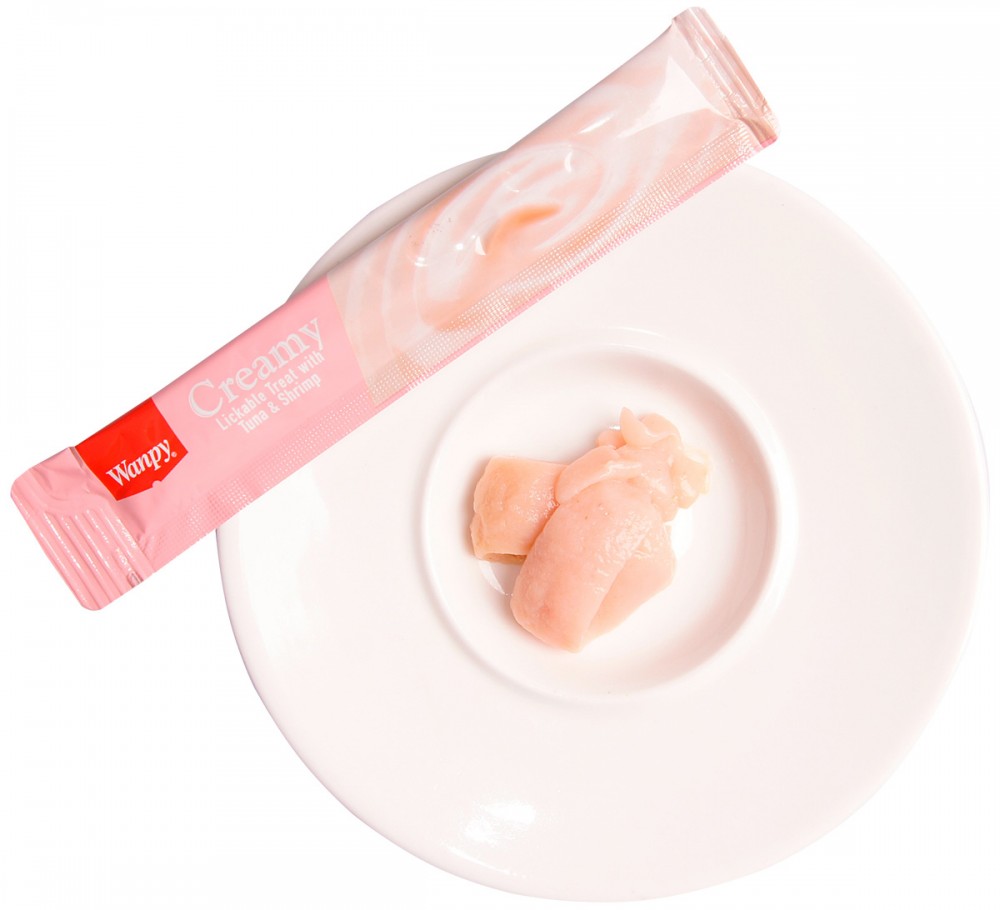 Wanpy Cat Лакомство для кошек &laquo;нежное пюре&raquo; из тунца и креветок 70 г