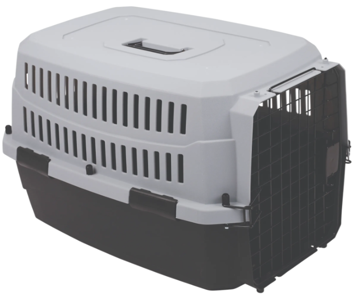 M-PETS Контейнер-переноска VIAGGIO для животных до 16 кг, размер M, 68,4x47,6x42 см, цвет чёрный с серым