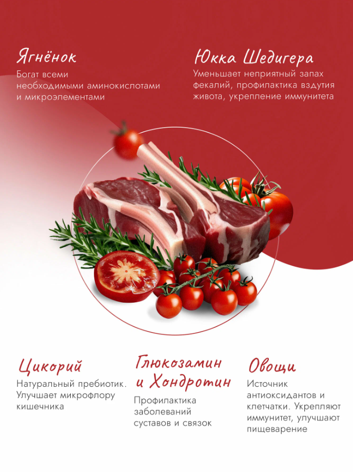 Корм Бест динер МИНИ Ягненок и томаты для собак 1,5 кг