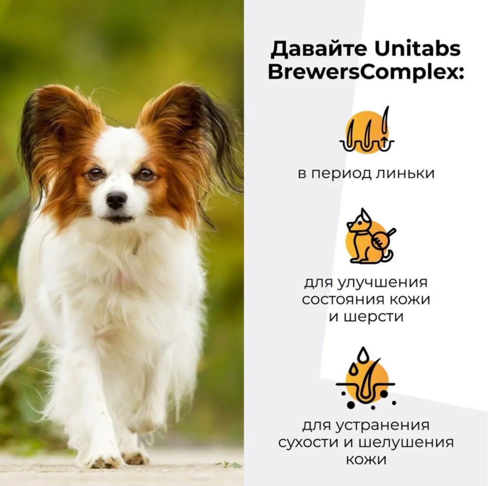 Unitabs (Neoterica) BrewersComplex витаминно-минеральный комплекс для мелких собак, для кожи и шерсти 100 таб ТАБЛЕТКИ