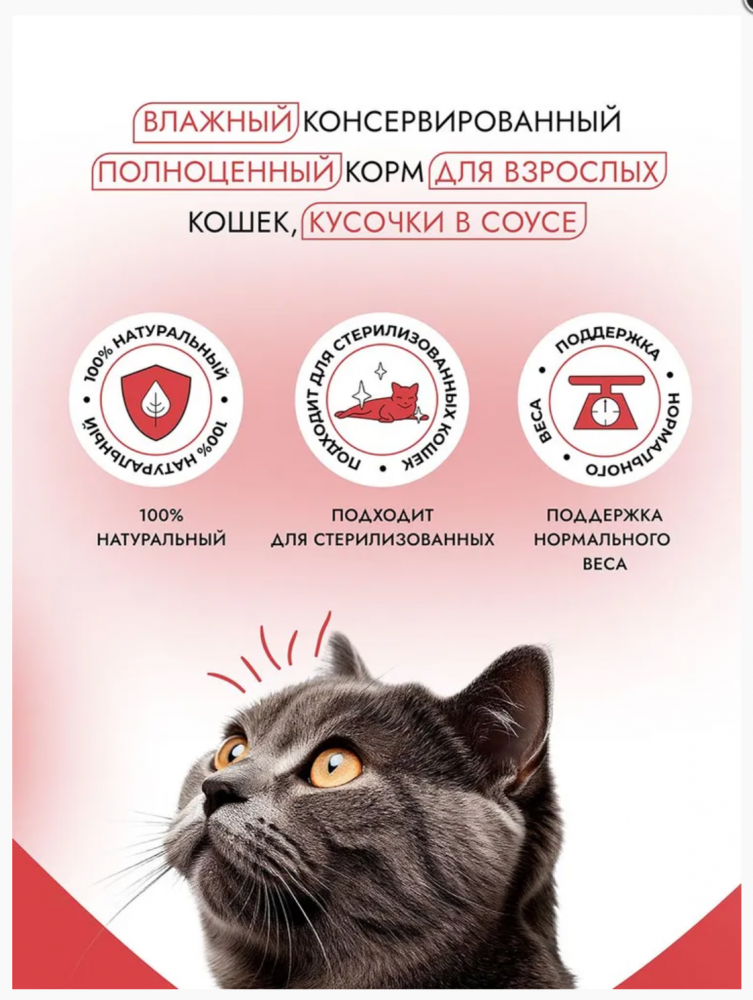 Консервы Best Dinner Базис Cat Говядина для кошек: СОУС 75 г