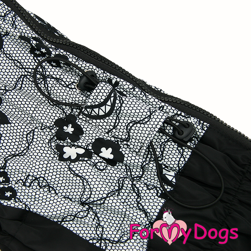 ForMyDogs Комбинезон ДОЖДЕВИК Кружево черный для девочек C1 55*75см